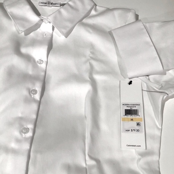 Calvin Klein Knit Combo Button Down Shirt Size M NEW WITH TAGS - Picture 5 of 6